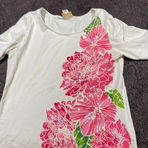 Shirt.  Crème and pink